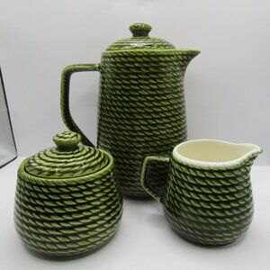 Joseph Magnin Ceramic Tea pot, Creamer and Sugar